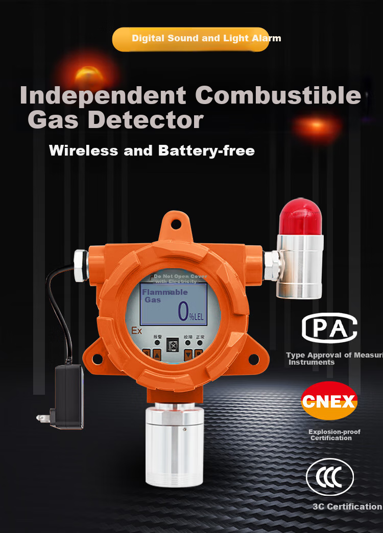 Aikesi Combustible Gas Detector Alarm, Methane Natural And Liquefied Gas, Restaurant Kitchen Commercial Use Detection Instrument GT-GND20 1