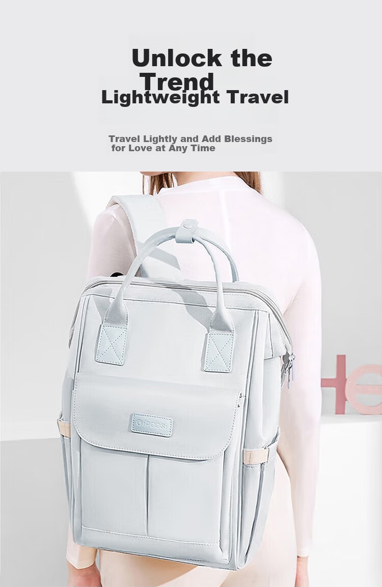 Aibaoshi Mommy Bag, Backpack, Multifunctional Breast Milk Carrier, Large Capacity, Baby Outdoor Lightweight Maternity Bag, Panpa Gray M366 4