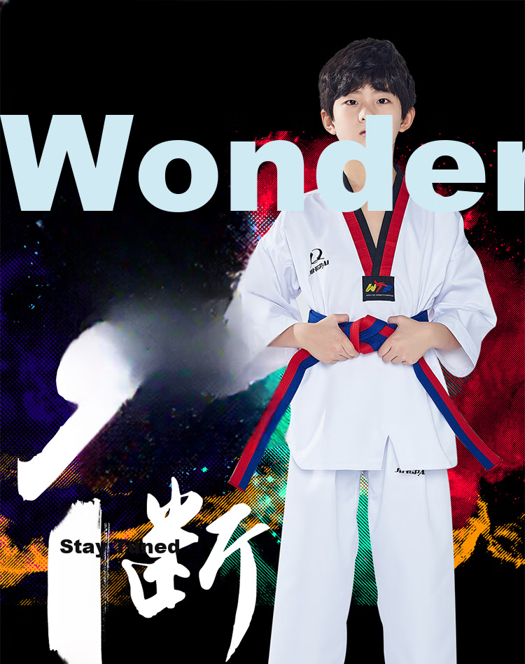 Jingpai Taekwondo Uniform, Pure Cotton Long-Sleeve Children's Taekwondo Suit, Adult Competition Uniform, All-Cotton Taekwondo Clothing, Training Outfit 1