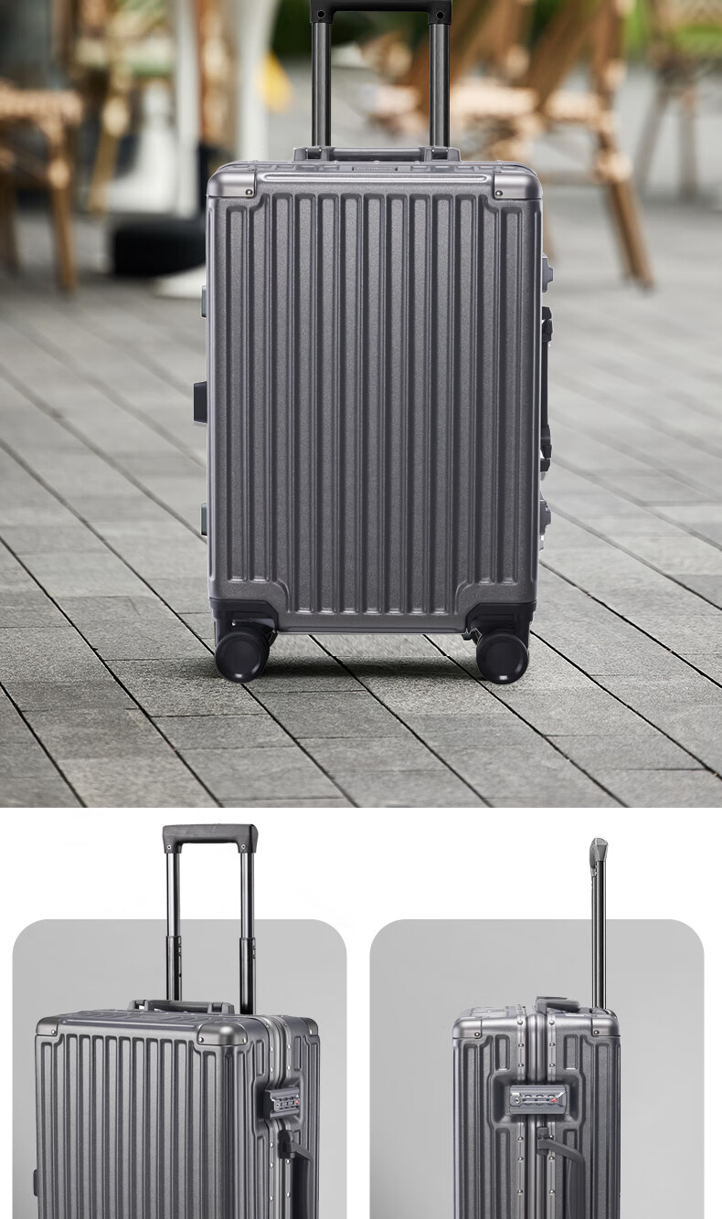 ROCKLAND Luggage Suitcase with Spinner Wheels for Men And Women, Aluminum Frame Trolley Case with Large Capacity And Carry-On Lockable Wheels 19