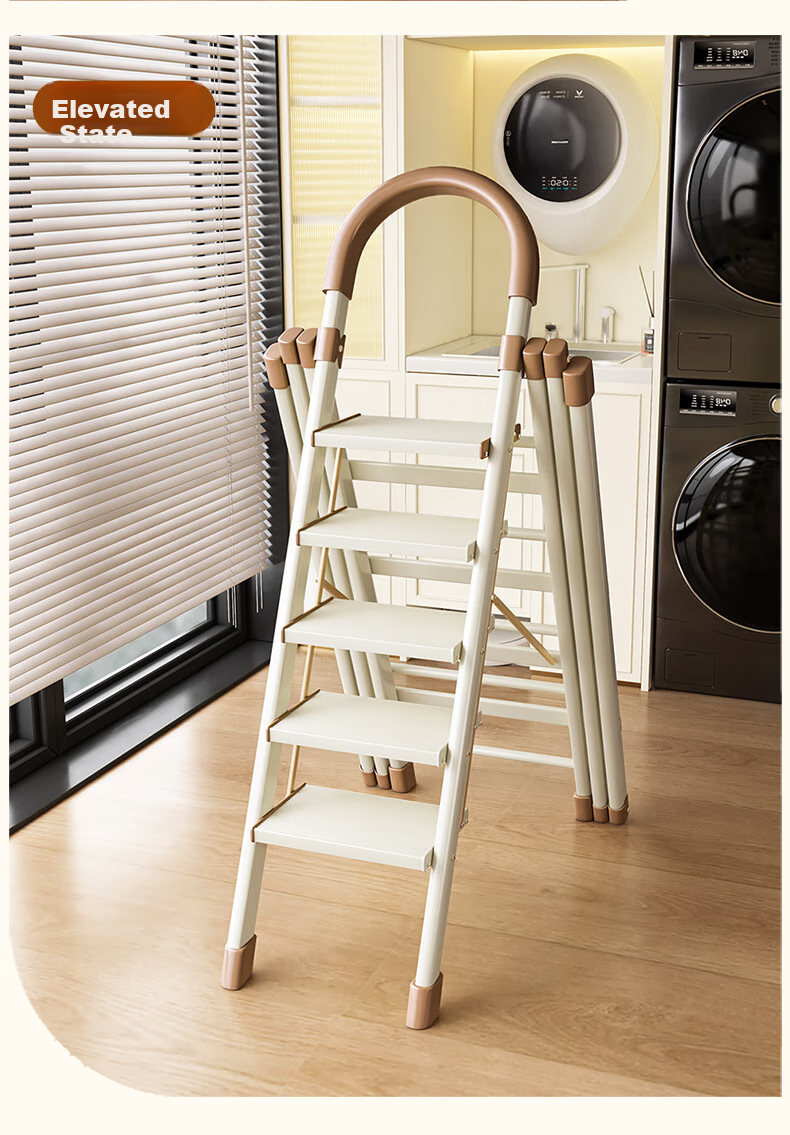 Yilinju Ladder, A-Frame Ladder for Home Use, Foldable Aluminum Alloy Ladder, Clothes Drying Rack with Two-In Desig 4