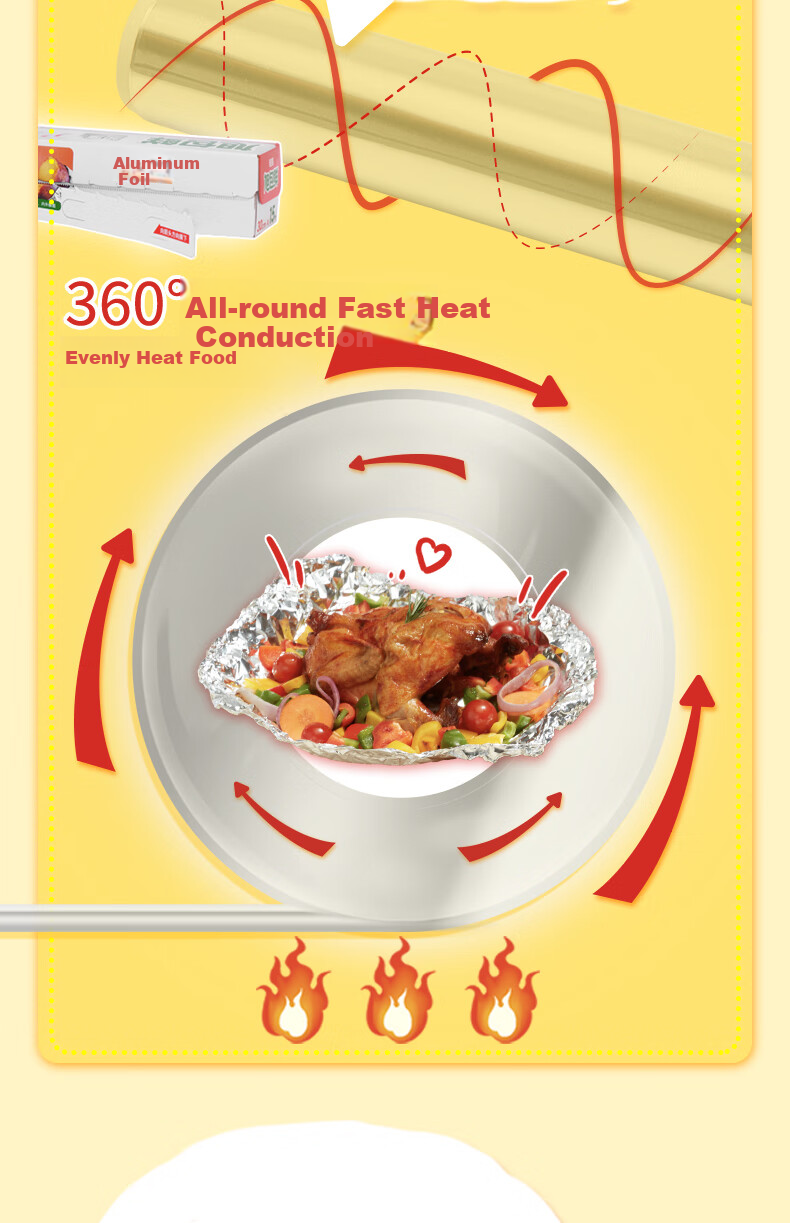 Xubaoxian Japanese Brand Thickened Aluminum Foil, 30cm*15m Tin Foil, for Air Fryer, Baking, Barbecue, Oven, Baking Tray, Egg Tart Tray 2