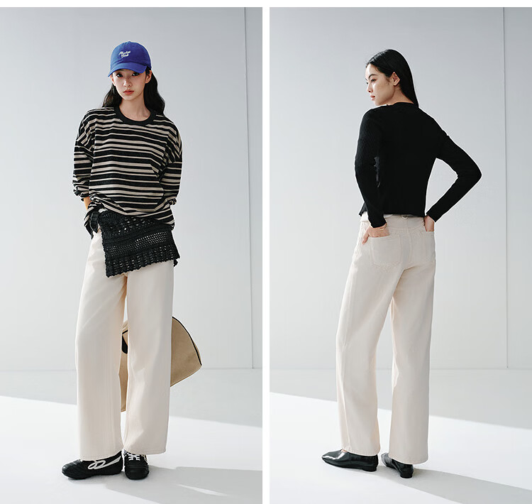 Semir Women's Summer Jeans with Lyocell Wide-Leg Pants 2026 New Loose Fit Long Pants Hong Kong Style Slimming Floor-Length Trousers 32