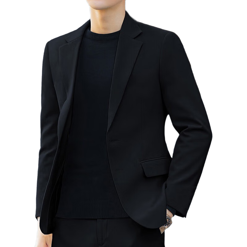TUCANO Men's Black Business Casual Suit Four Seasons Formal Groom Suit 3XL