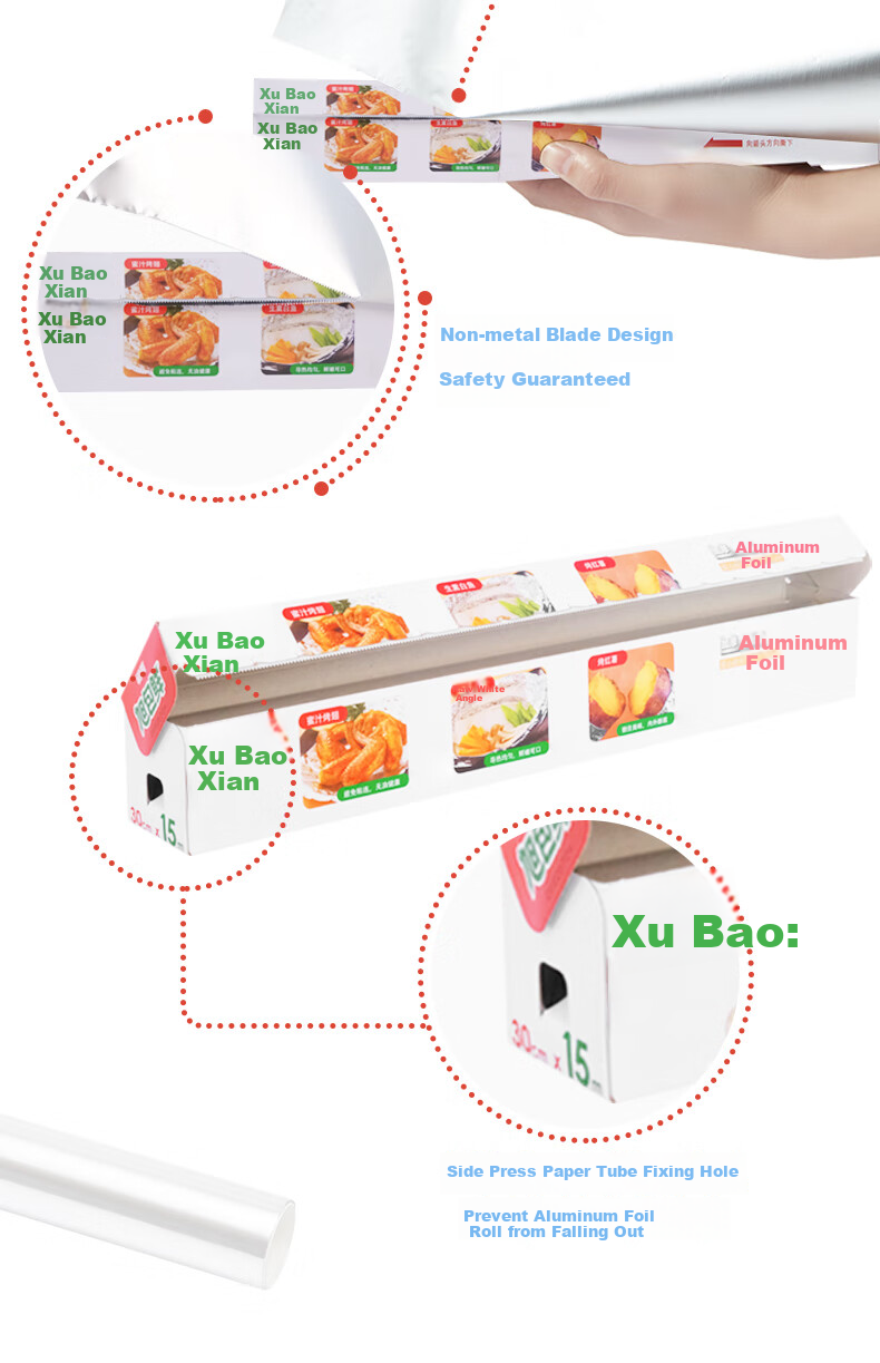 Xubaoxian Japanese Brand Thickened Aluminum Foil, 30cm*15m Tin Foil, for Air Fryer, Baking, Barbecue, Oven, Baking Tray, Egg Tart Tray 8