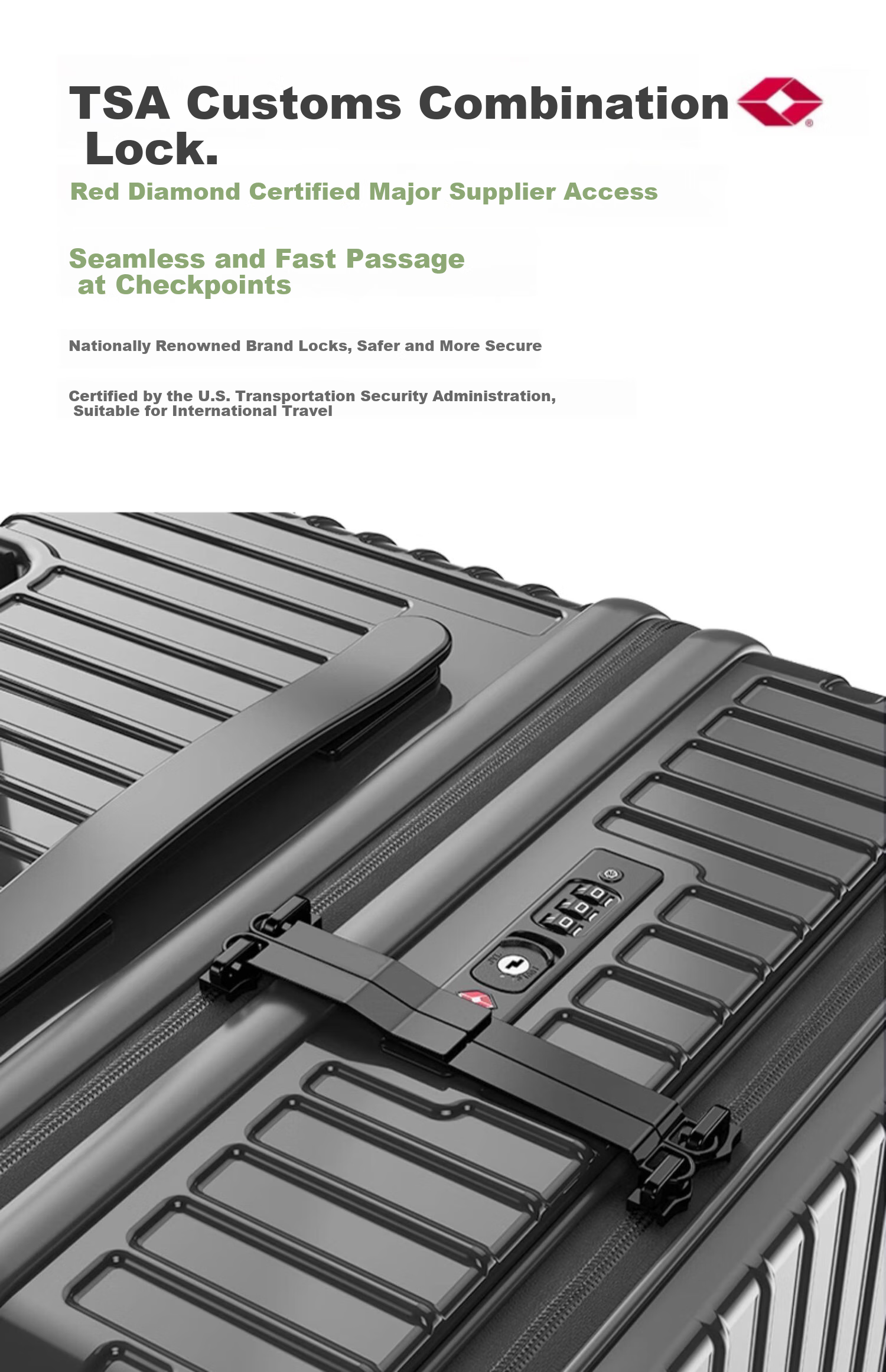 DELETE 2026 New Multifunctional Large-Capacity Trolley Suitcase with Password Lock, Phantom Black, 28 Inches 6