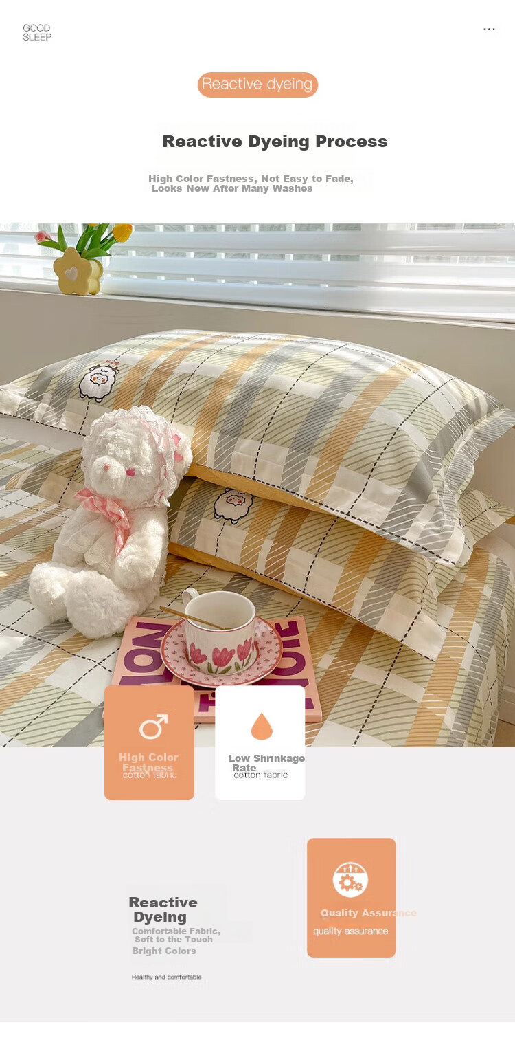 Wuyinliangpin, 100% Cotton Pillowcase, Xinjiang Long-Staple Cotton Pillow Cover, Pillowcase, 48x74cm, Set of Two, Sheep Patter 7