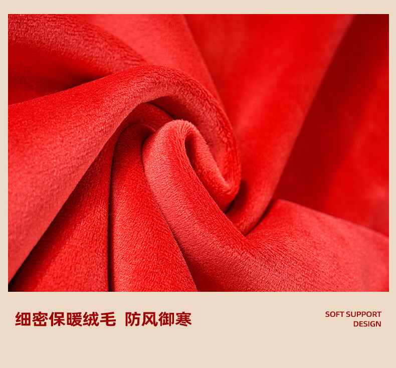 Jeanswest Women's Red Fleece-Lined Crewneck Sweatshirt 2026 Autumn Winter New Loose Fit Thickened Inner Layer Top for Year of the Horse 7