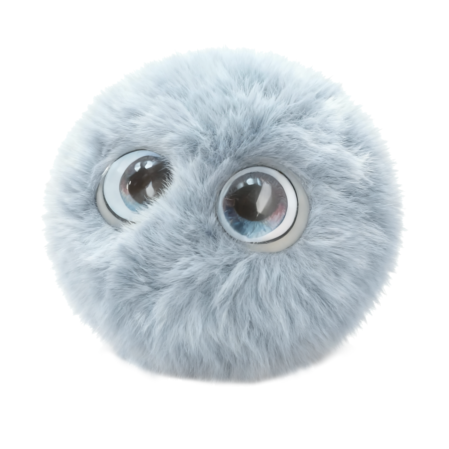 PAPCA Silly Little Furry Ball Bionic Interactive AI Emotional Companion Robot Plush Toy Electronic Pet Backpack Pendant Celebrity Style Trendy Gift Blue Gray
