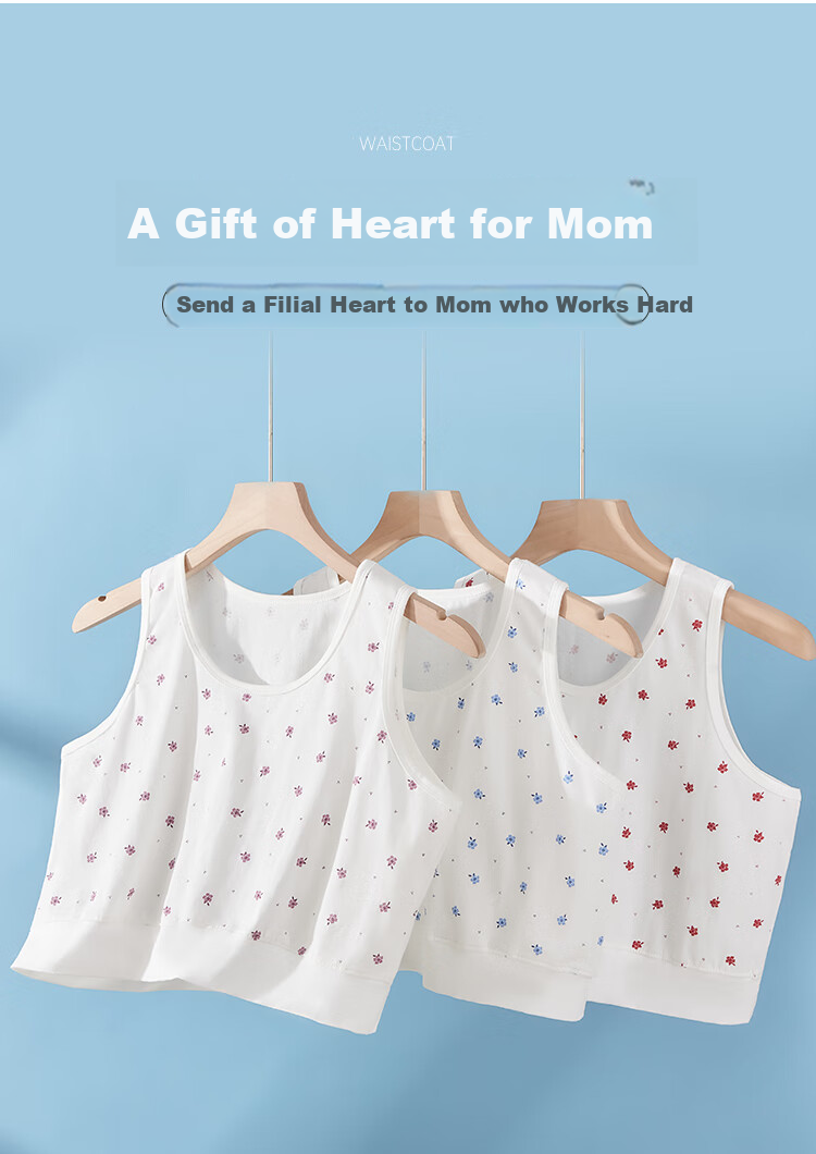 Yiershuang [100% Cotton] Middle-Aged And Elderly Women's Vest, Pure Cotton Wearable Vest-Style Bra, Undershirt, Base Layer Underwear 6