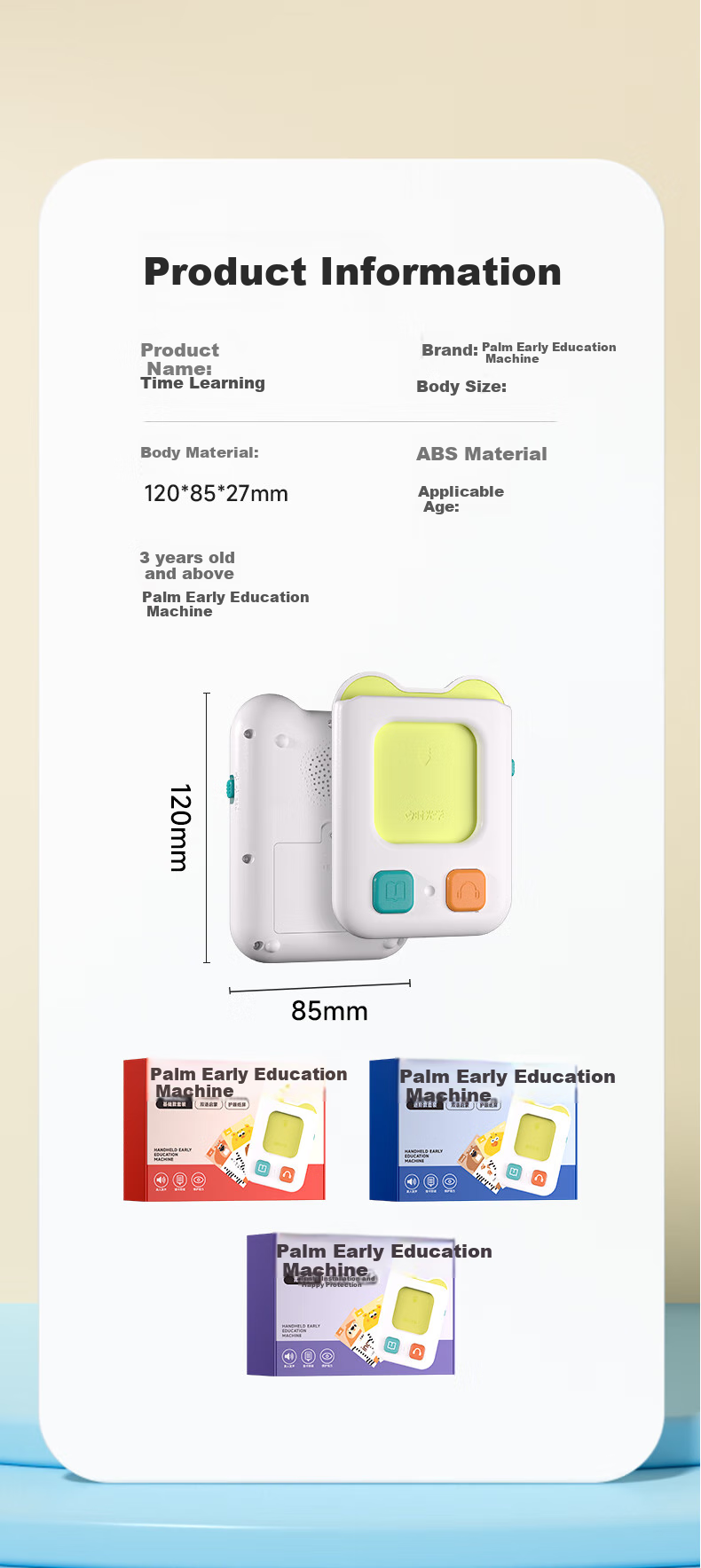SHIGUANGXUE Children's Handheld Early Education Device Premium Version for Ages 3-6, Bilingual Enlightenment Storytelling Machine with Memory Card Slot, Learning Device for Boys And Girls, Birthday Gift, First Birthday Gift, Kindergarten Learning Machine 3