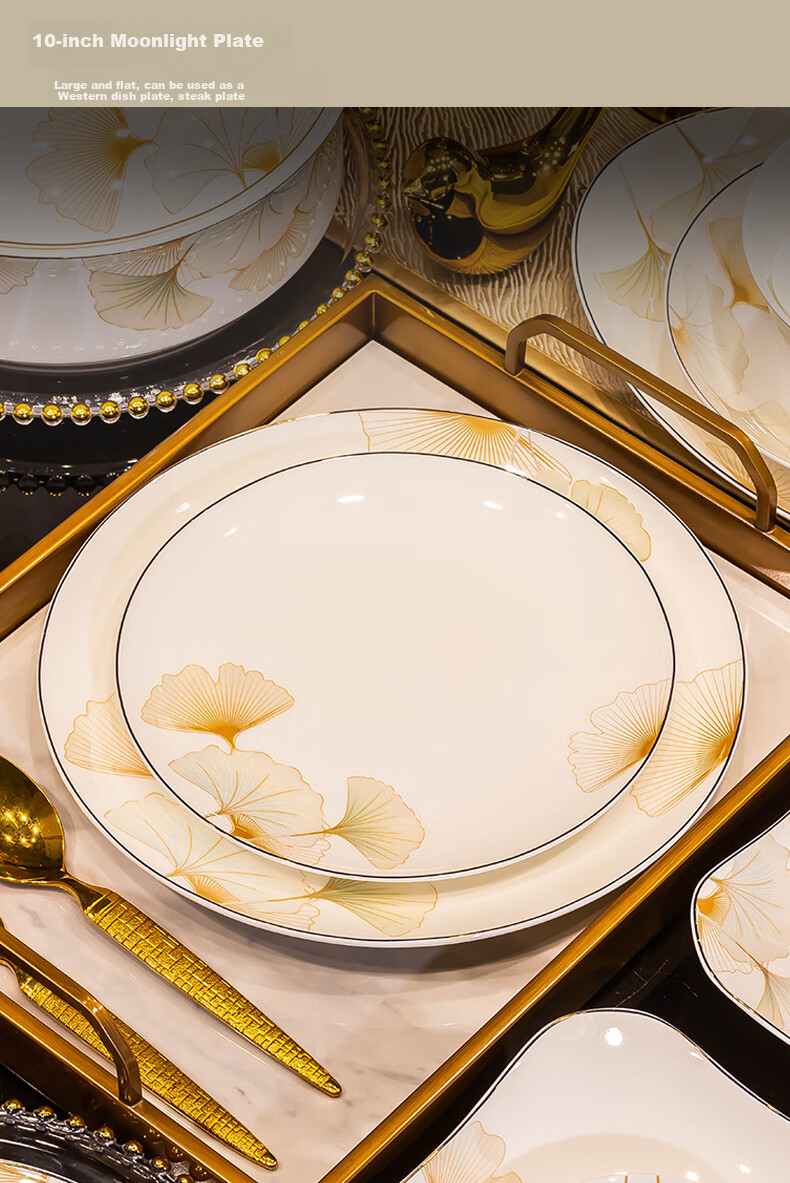 Haoya 82-Piece Bowl And Plate Set, Chinese Jingdezhen Tableware Set, Bowls And Plates for Housewarming, Wedding Gifts, And Celebrating Happiness 5