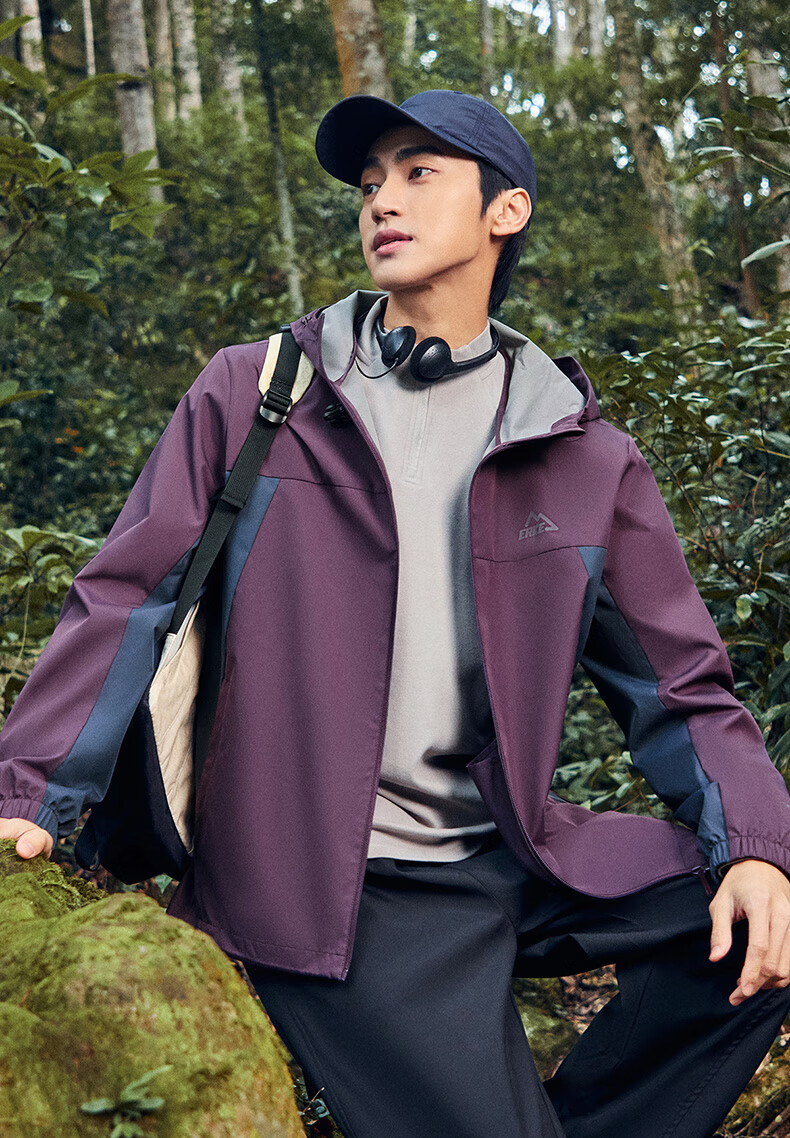 ERKE Men's Water-Repellent Hooded Sports Jacket 2026 New Breathable Outdoor Casual Windbreaker 16