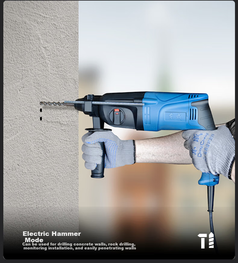 Dongcheng Light Electric Hammer WZC800-26, Impact Drill, Electric Drill, Multi-Functional Three-In Power Tool, Concrete 4