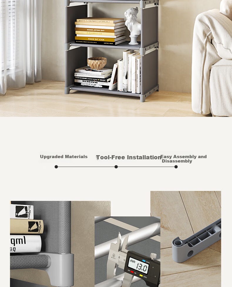 Jialiren Floor Bookshelf, Desktop Storage Rack for Students, Simple Bookcase for Dormitory And Home Use, Multifunctional Storage Shelf 2