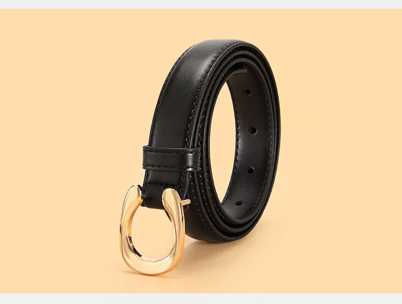 TUCANO Women's Leather Belt Denim Waist Belt Smooth Buckle Plate Buckle Pin Belt Birthday Gift for Girlfriend 3