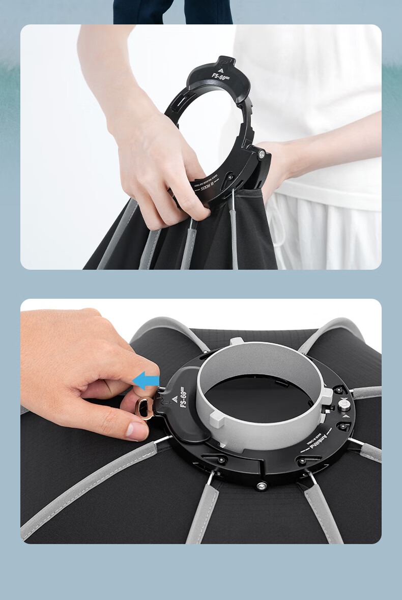 AMBITFUL Zhijie Octagonal Softbox FS80pro Bowens Mount Quick Install Handheld Portable Video Flash Hot Shoe Soft Light Diffuser 8