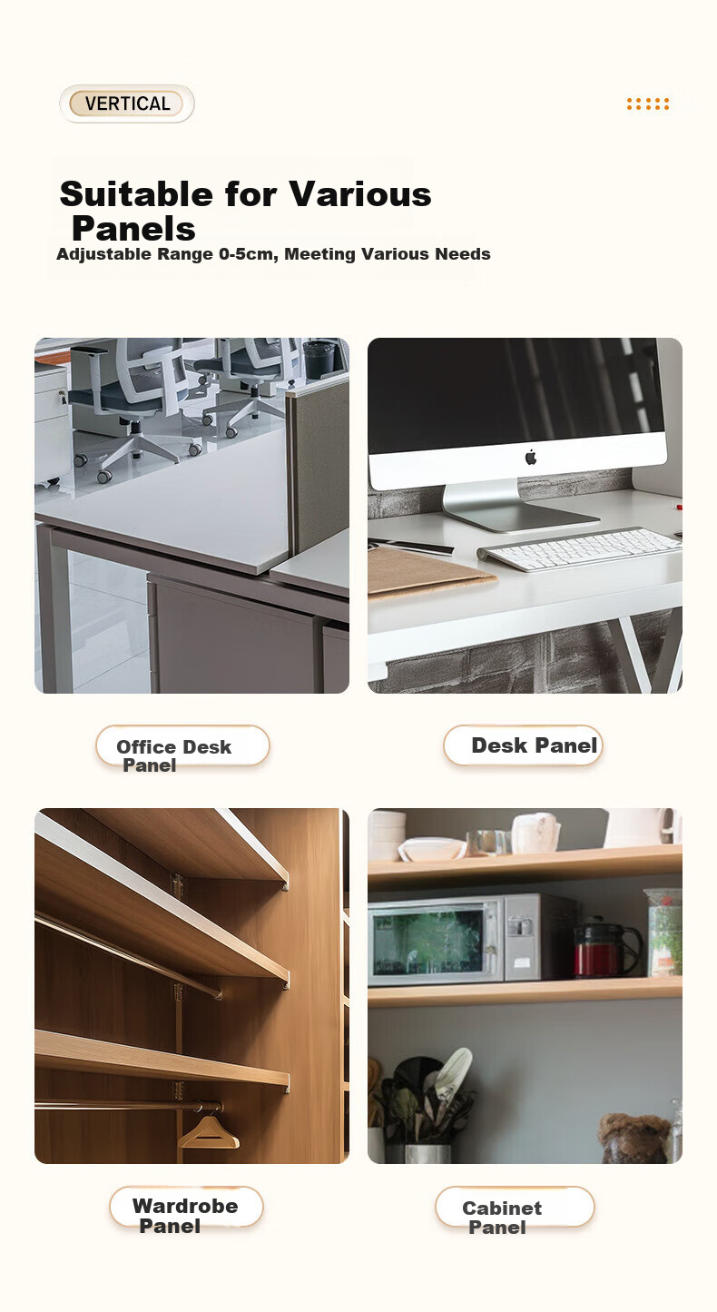 Beishi Under-Desk Cable Management Organizer, Cable Tray for TV And Monitor, No-Drill Desktop Cable Holder, Power Strip And Router Storage Solution, Black Single-Layer Extendable Model 3