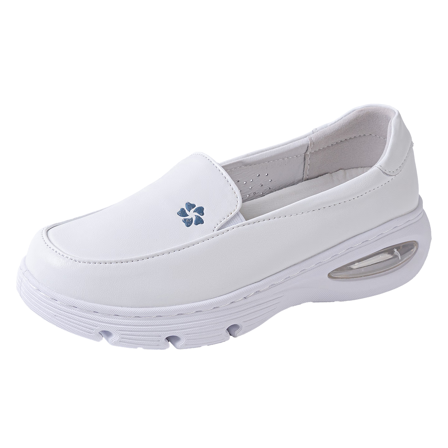 Feiying Cushion Nurse Shoes Women Spring Autumn Genuine Leather Comfortable Breathable Medical Work Shoes 2-2062 White Size 36