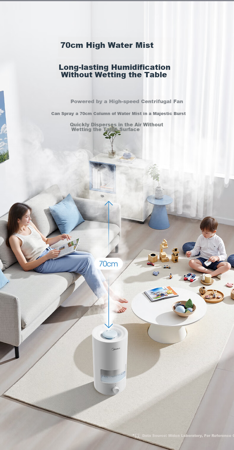 Midea [Zinc Ion Antibacterial] Air Humidifier, Large Capacity, for Home Bedroom, Pregnant Women, Infants And Toddlers, Quiet, Small Portable, for Dormitory, Office Desk, Birthday Gift, SC-3D50 6