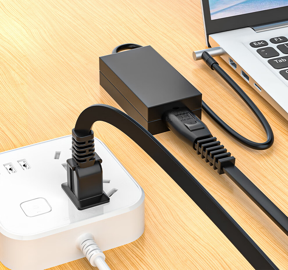 BURLEFRAN Standard Two-Prong Figure-8 Power Cord with Dual Hole Connector for Apple TV/P4/5/Mac Mini/Printer/Digital Camera/Speaker Power Cable 1.5m 9