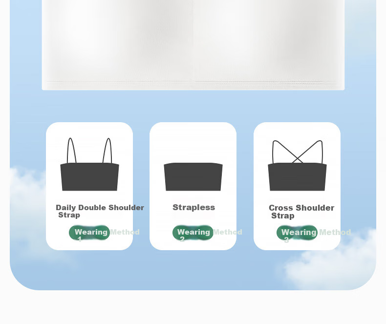 Meiya Ting Dance Student Special Invisible Bra, Teenage Girl Bandeau Anti-Exposure Inner Layer, Middle And High School Students Strapless Invisible Chest Wrap 10