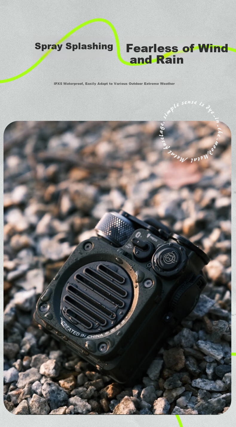 Cat King Radio Wild Mini2 Portable Bluetooth Speaker Mini Home Speaker Outdoor Waterproof Bass Cannon Wilderness Green Outdoor Enthusiast Holiday Gift for Boyfriend 17