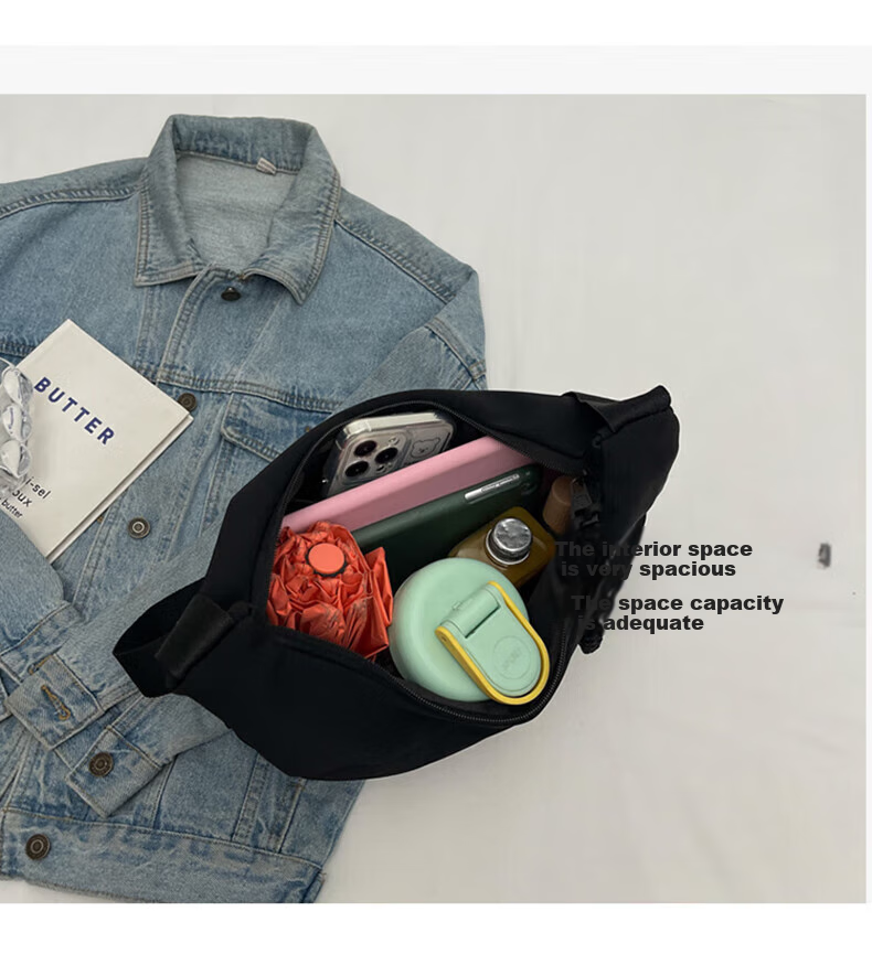 Huili Crossbody Bag for Women, Large Capacity, Korean-Style Simple Ins Trendy Versatile Casual Commuter Dumpling Bag Shoulder Bag 4