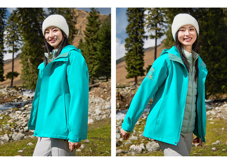 Toread Feitian 3-in-1 Women's Outdoor Windproof Rainproof Jacket Autumn Winter Hiking Climbing Coat 22