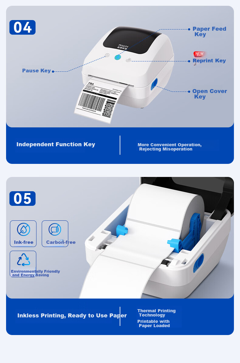 QIRUI QR-888XPro Bluetooth Thermal Label Printer for Express Delivery, Cross-Border 300dpi High-Definition Model, 108MM Self-Adhesive Electronic Shipping Label Printer 11