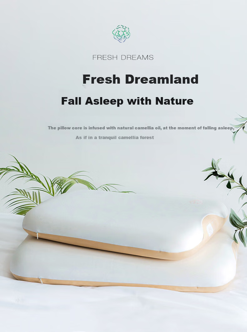 Mengjie Jiafang Dongfang Zhuyuanji Camellia Memory Foam Pillow, Deep Sleep Cervical Spine Protection Pillow Core, Adult Size 8cm 3