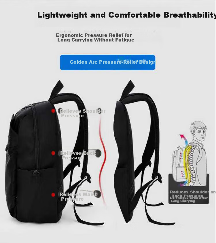 Huili Backpack for Men, Large Capacity Business Travel Backpack, Lightweight Waterproof Laptop Bag, Schoolbag for Middle School, High School And College Students 8