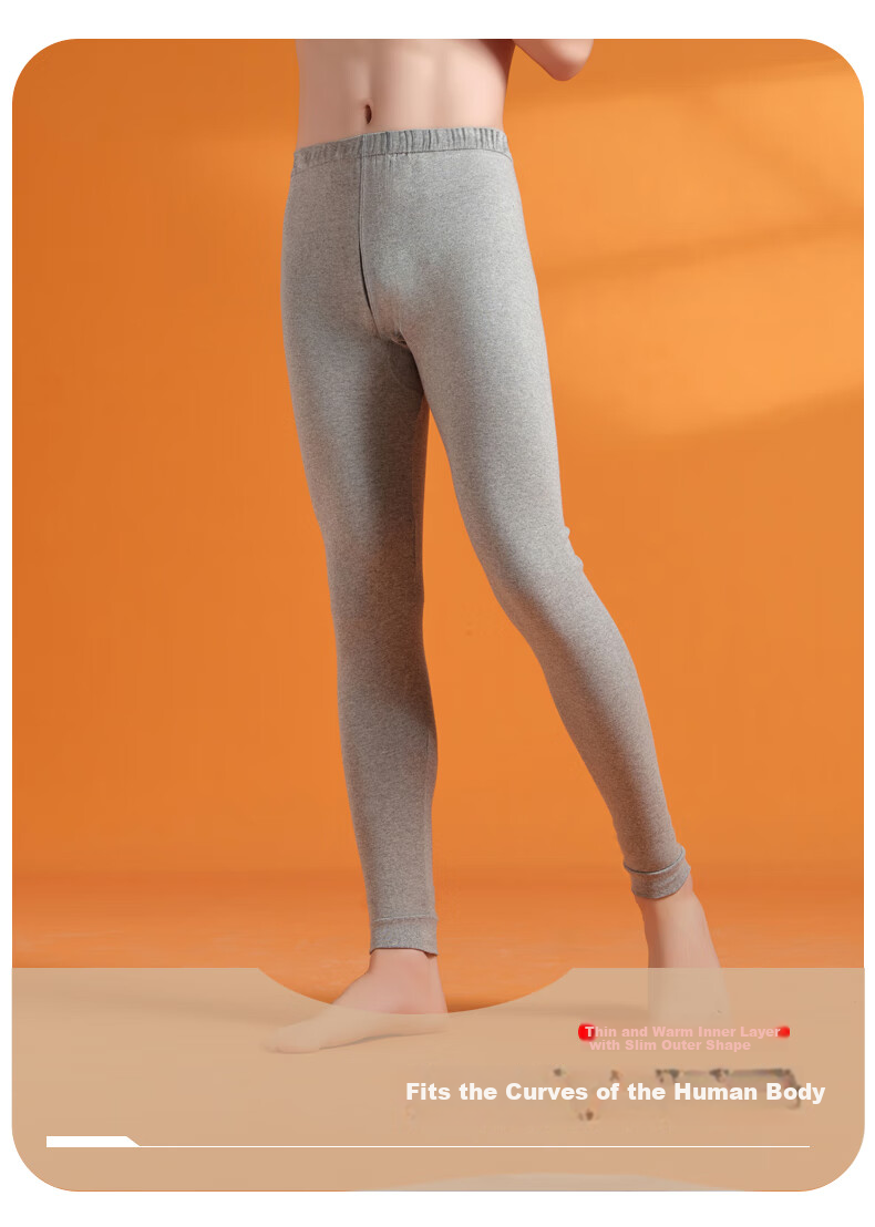 Yiershuang [100% Pure Cotton, 2-Pack] Men's Thermal Underwear, Youth All-Cotton Warm Pants, Autumn And Winter Base Layer Cotton Long Johns 6