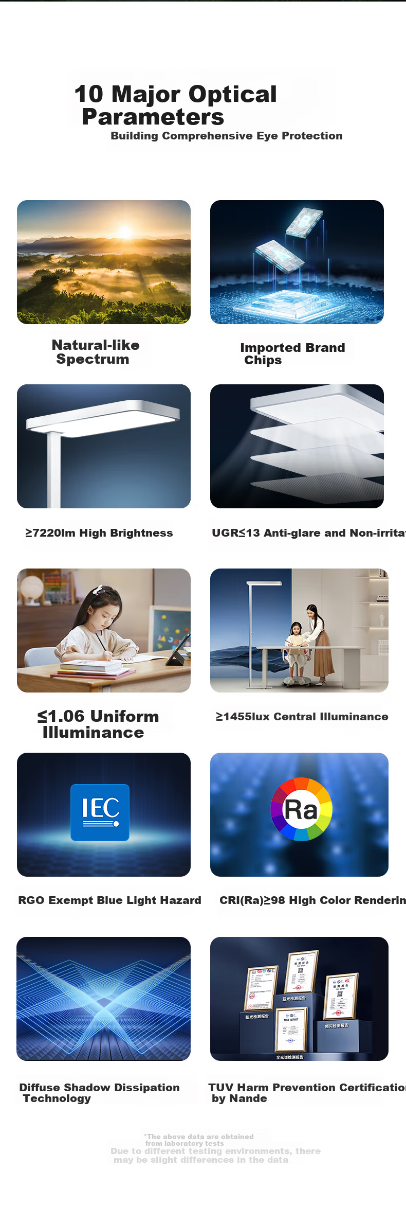 Moonlight Forest Bright Pure Red Light Vertical Eye Protection Lamp Full Spectrum Large Desk Lamp Children's Student Reading Desk Lamp 1