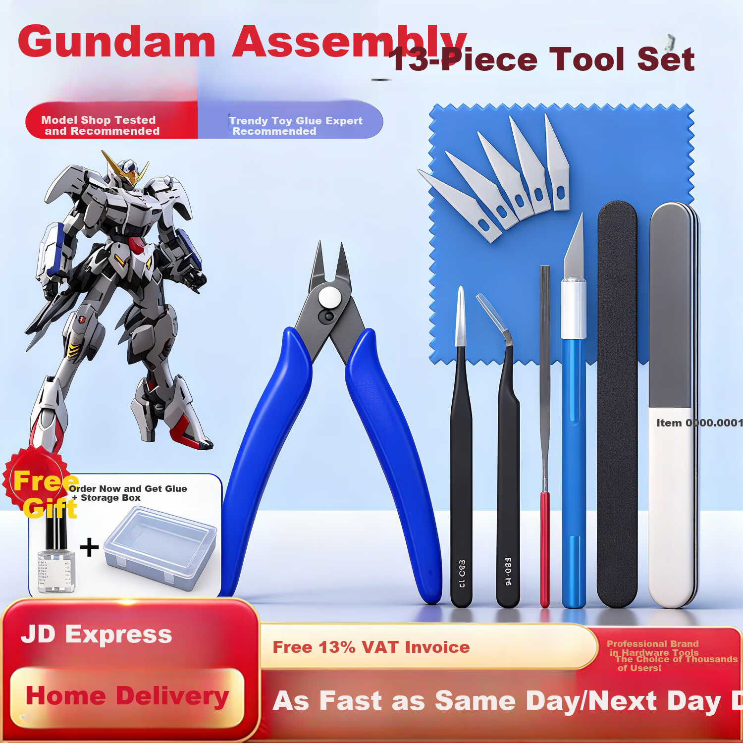 Honggong Model Tool Set: Model Cutting Pliers, Water Pipe Pliers, Gundam Assembly Knife, Single-Blade Diagonal Pliers for Figurine Assembly