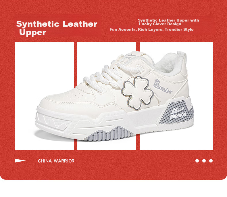 Huili Women's Sneakers with Fleece Lining for Warmth, Winter Leaf Pattern New Design Shoes for Women, White Light Gray, Size 35 5