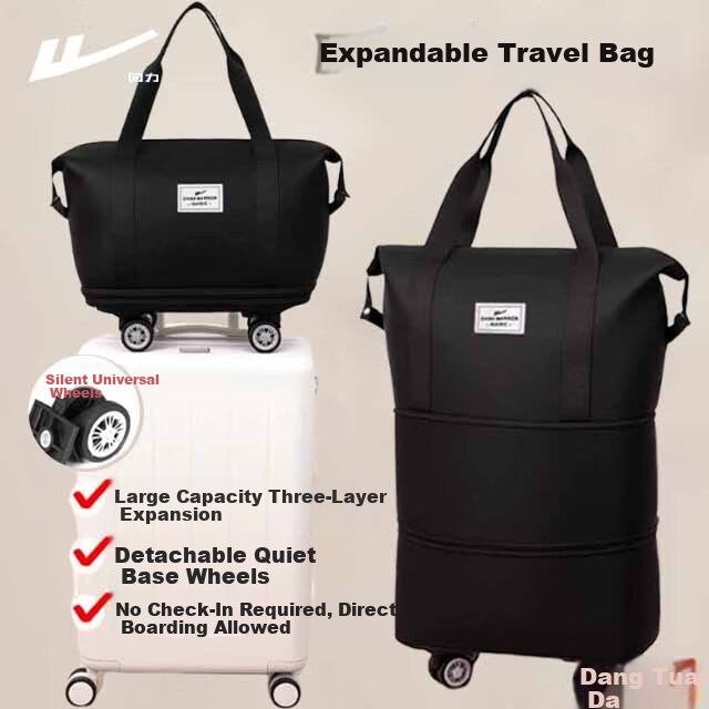 Huili Travel Bag, Large Capacity Luggage Bag for Men And Women, Lightweight Detachable Design with Universal Wheels, Expandable with Wheels, Portable And Carry-On Approved