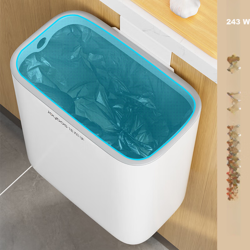 Jiabangshou Kitchen Trash Can, 7.4L, Lidless, Wall-Mounted, Medium Size, for Home Use, 2026 Tall Model, No Bending Required, Suitable for Bathroom And Living Room