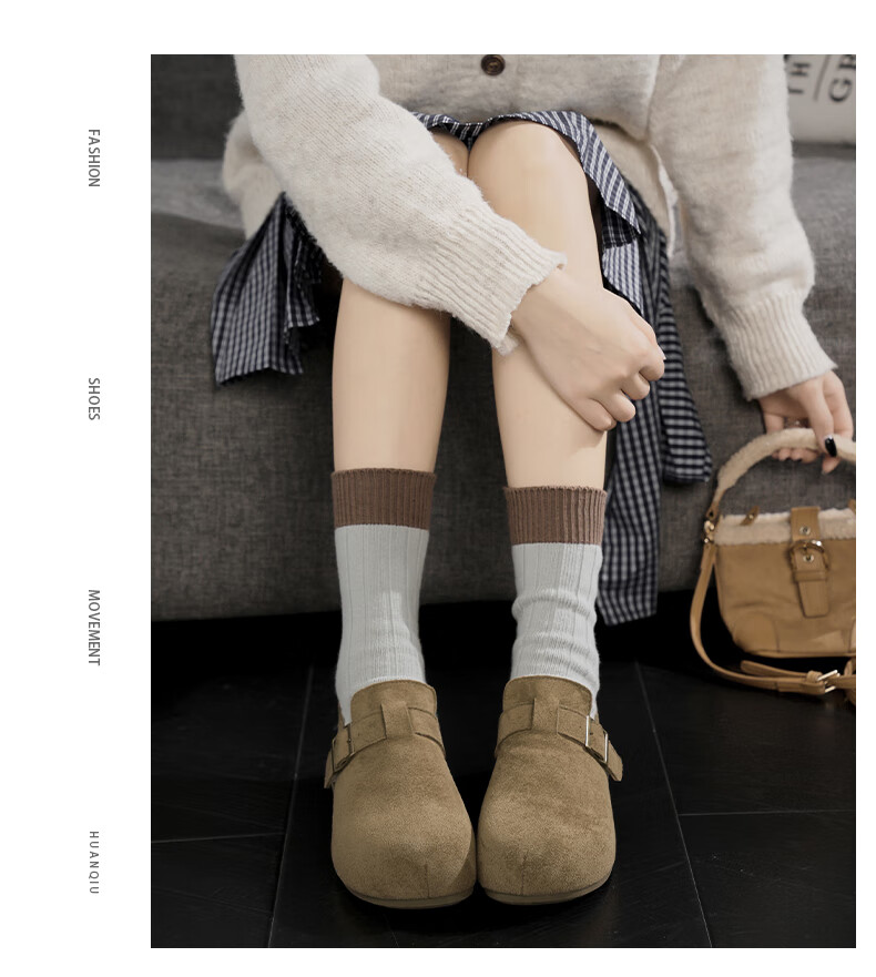 Global Full-Coverage Thick-Soled Birkenstock Women's 2026 New Style Height-Increasing Bean Casual Soft Sole Sneakers 3