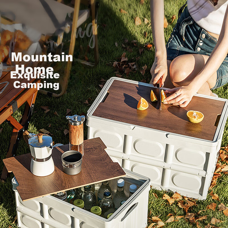 Beifute Outdoor Camping Trunk Storage Box, Foldable Car Table, Portable Picnic Car Organizer And Storage Container