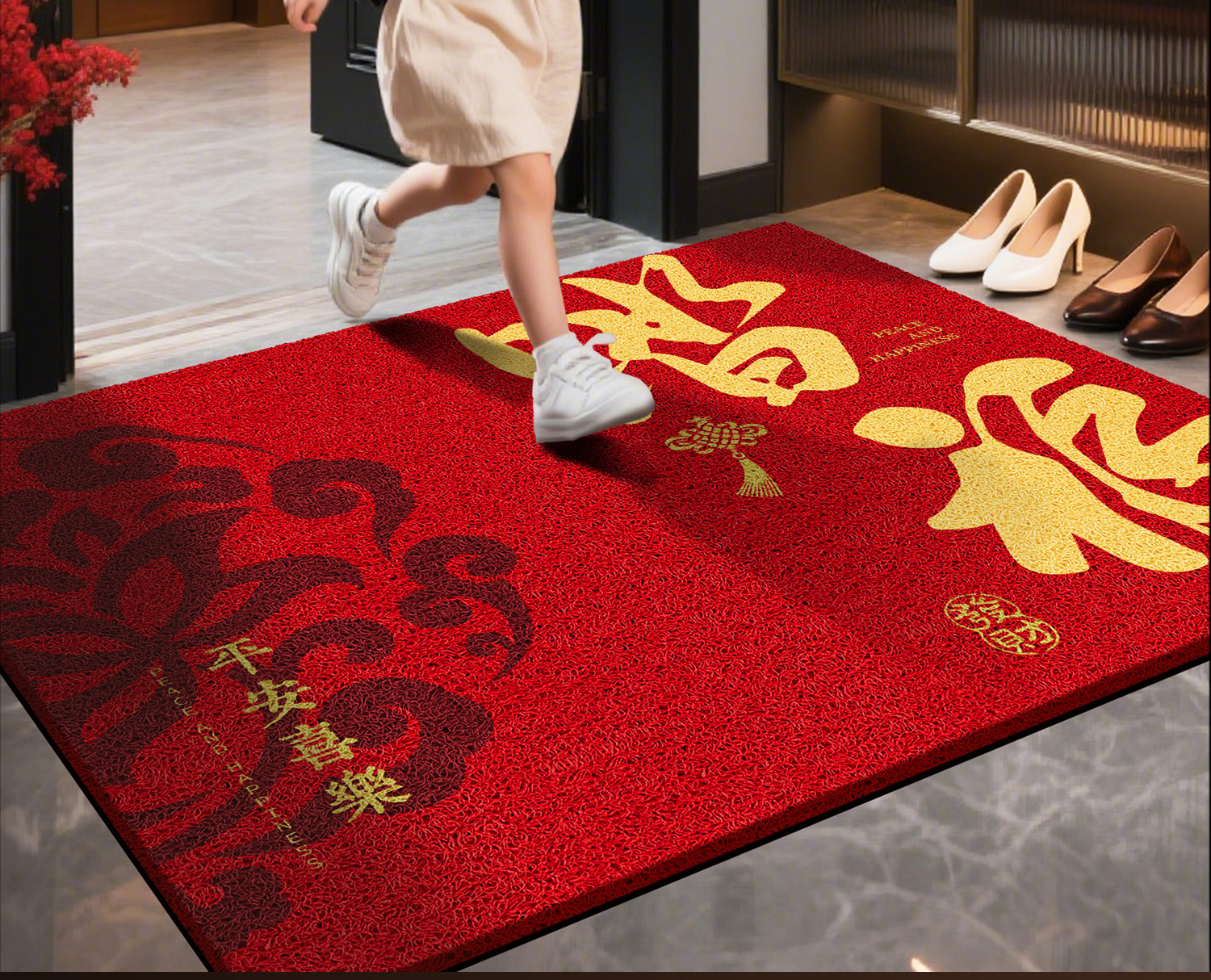 Fengliang Entrance Door Mat Coir New Chinese Style Thickened Non-Slip Dirt-Resistant Customizable Floor Mat 4