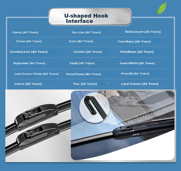 Aoye Windshield Wipers Suitable for Toyota Vios 08-23/07 Yaris Boneless Wiper Blades, Front Window Wipers, 1 Pair, 24+14 Inches 4