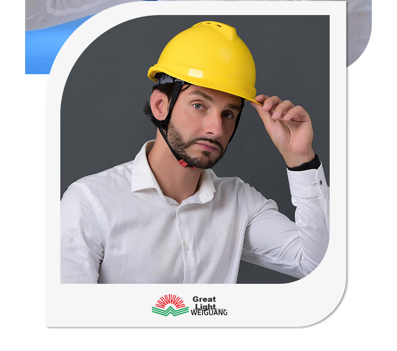 Weiguang ABS Safety Helmet V-Type New National Standard Breathable Model, Impact-Resistant And Puncture-Proof Y-Type Chin Strap Construction Site Hard Hat with Red Knob 6
