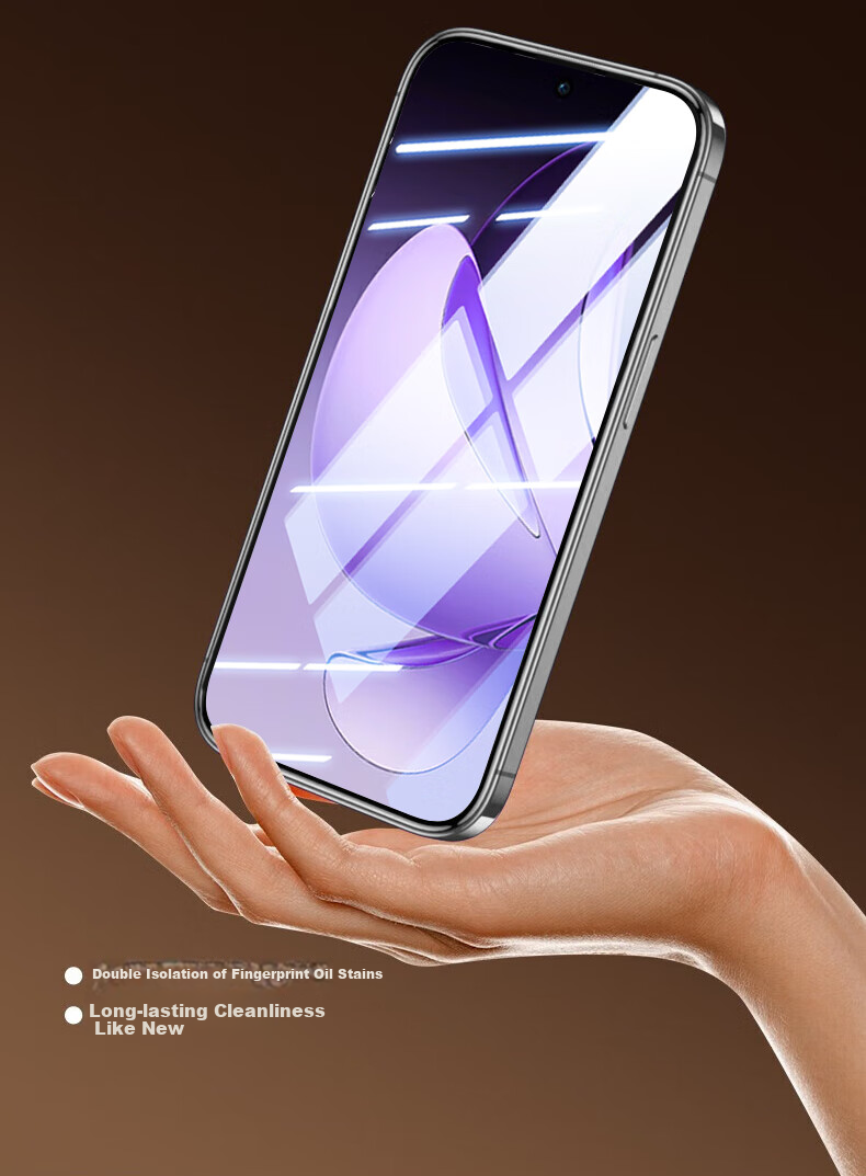 Baozou [No Dust Warehouse 2 Pieces - Replacement Guaranteed] Tempered Glass Screen Protector for OPPO Find X8s, Full Screen HD Anti-Fingerprint Protective Film 9