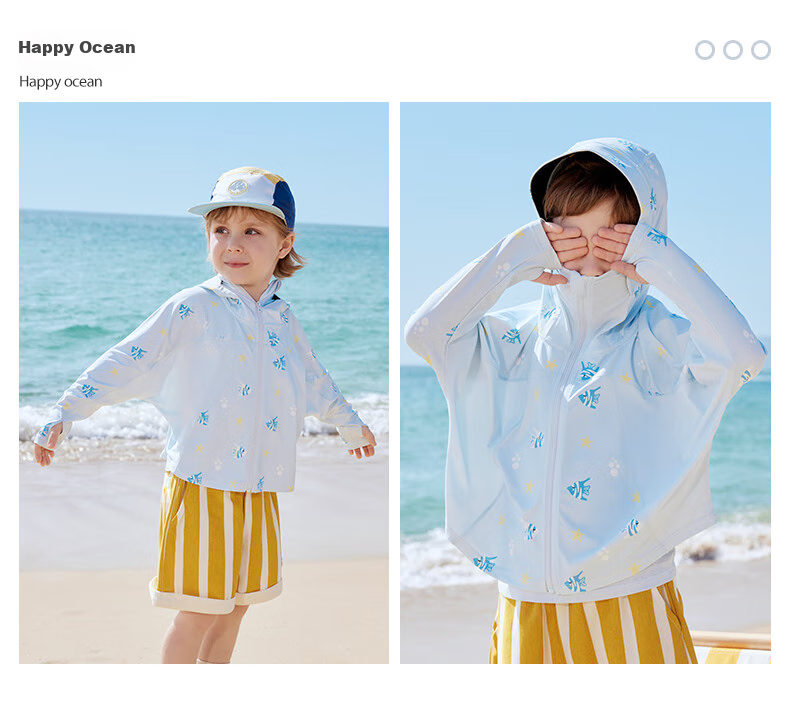 Beitaisi Children's Sun Protection Clothing, Summer Mesh Ice Silk Cool-Feeling, Boys And Girls UV Protection Garment, Breathable New Style Baby Jacket 19