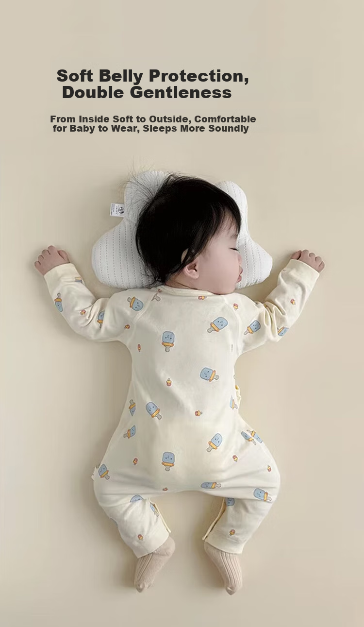 Aibaoshi Baby Clothes, Pure Cotton Spring And Autumn Newborn Onesie, Infant Romper, Monk Outfit, 2-Piece Set N036, Size 59 3