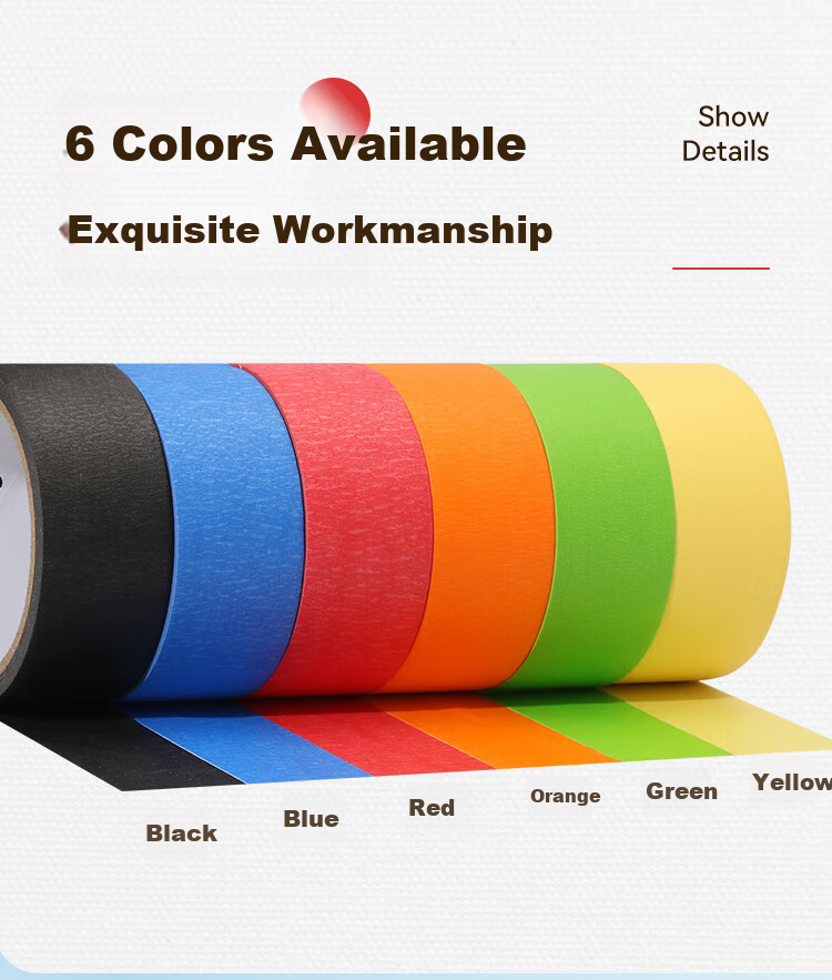 Master Package Colored Masking Tape, Green, 10mm*20m*6 Rolls/tube, Hand-Tearable Tape, Color-Coding Tape, Wedding Decoration Base Layer, Spray Painting, Renovatio 6