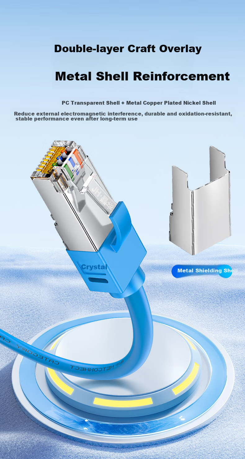 Jinghua CAT6 Ethernet Cable, High-Speed Gigabit Network Connection Wire, Unshielded 8-Core Twisted Pair Patch Cord for Home Computer Broadband Set-Top Box, Gray 5 Meters W191I 4