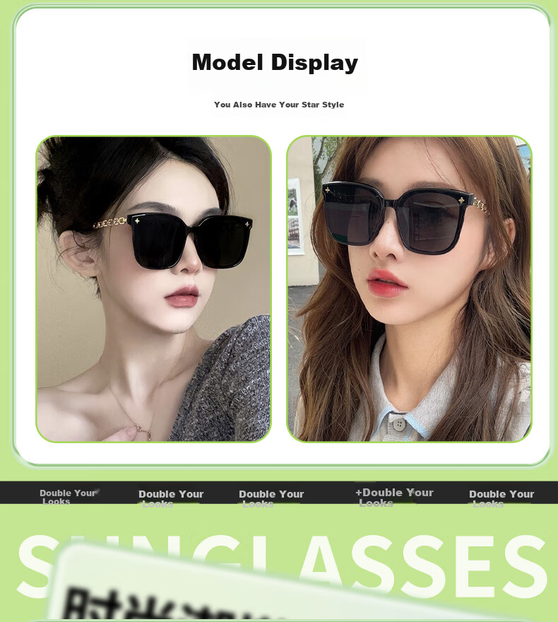 Sheniao Cat Eye Sunglasses [Black Frame], Women's Style, Sun Protection, UV-Resistant, Retro High-End Feel, Internet Celebrity Sunglasses, Father's Style 3
