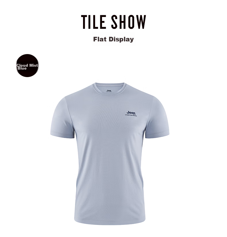 JEEP Men's Short-Sleeve T-Shirt, Sports Outdoor Breathable Quick-Dry Tee, Men's Cool Round Neck Top, 538 Navy Blue XL 27